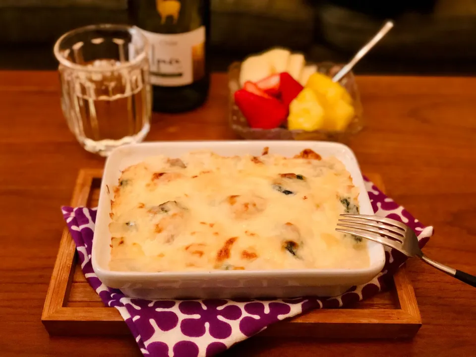 海老とほうれん草とのドリア　　　　　　　Shrimp and spinach rice gratin|マユマユさん