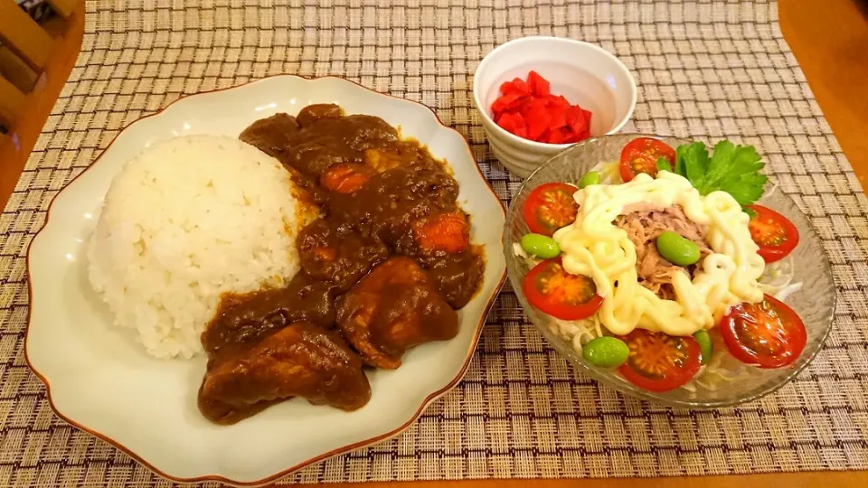 ☆チキンカレー
☆シーチキンサラダ
☆福神漬け|chikakoさん