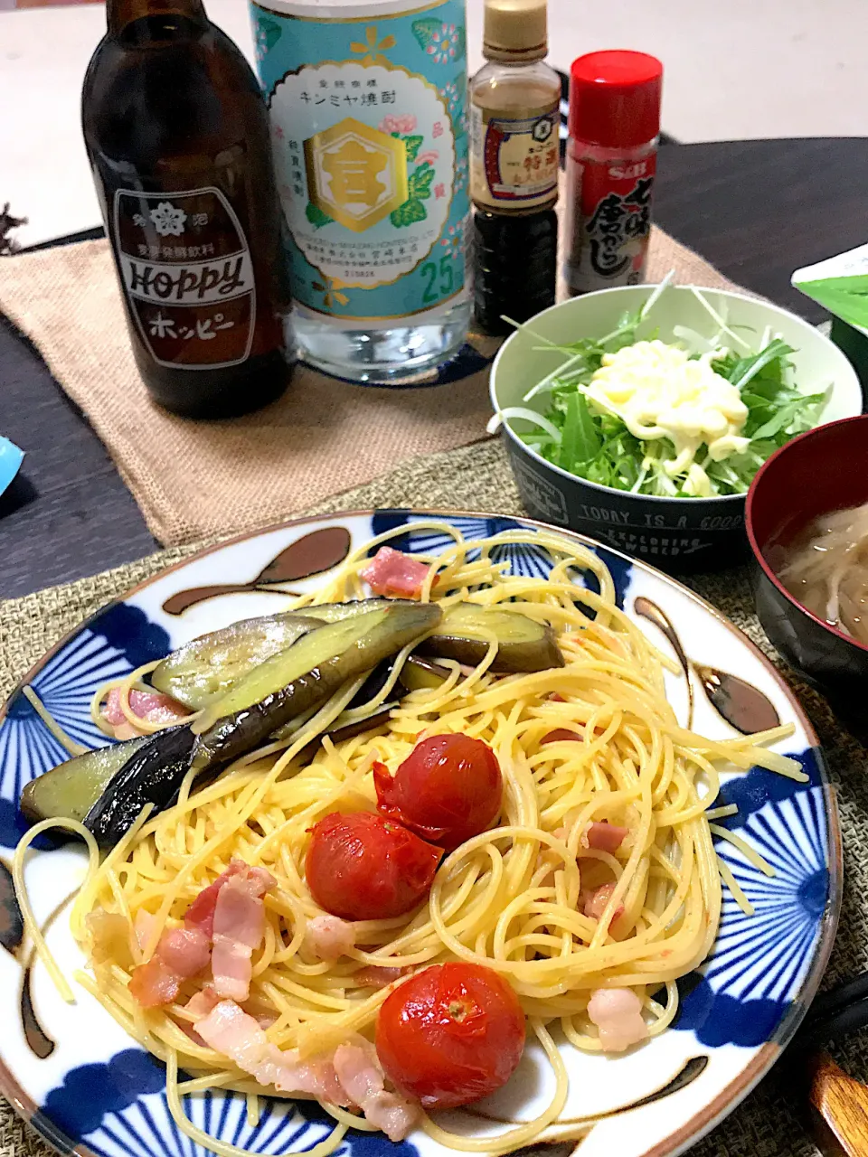 茄子とトマトのペペロンチーノ|くろさん