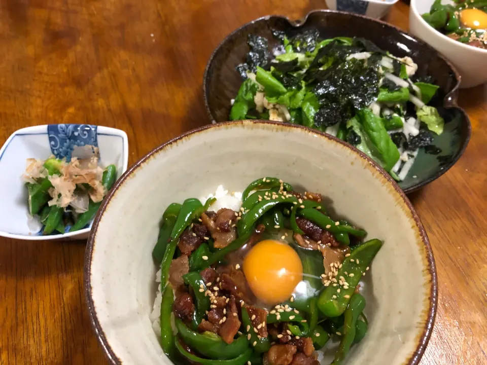 ピーマン丼！？|さんだーさん