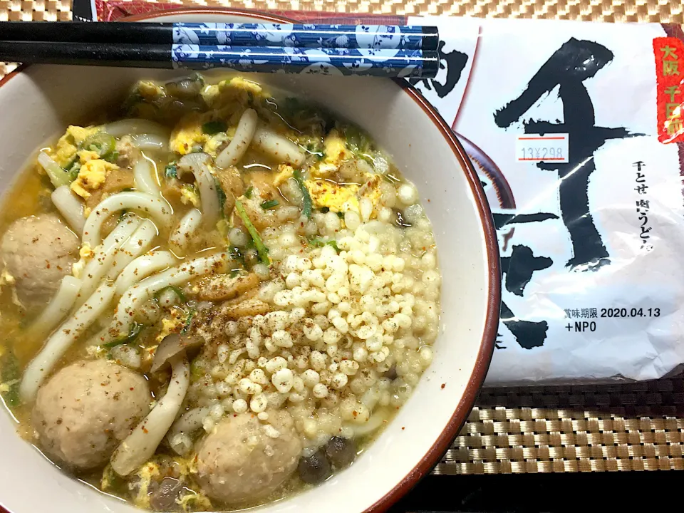 肉卵うどん　団子入り|すくらんぶるえっぐさん