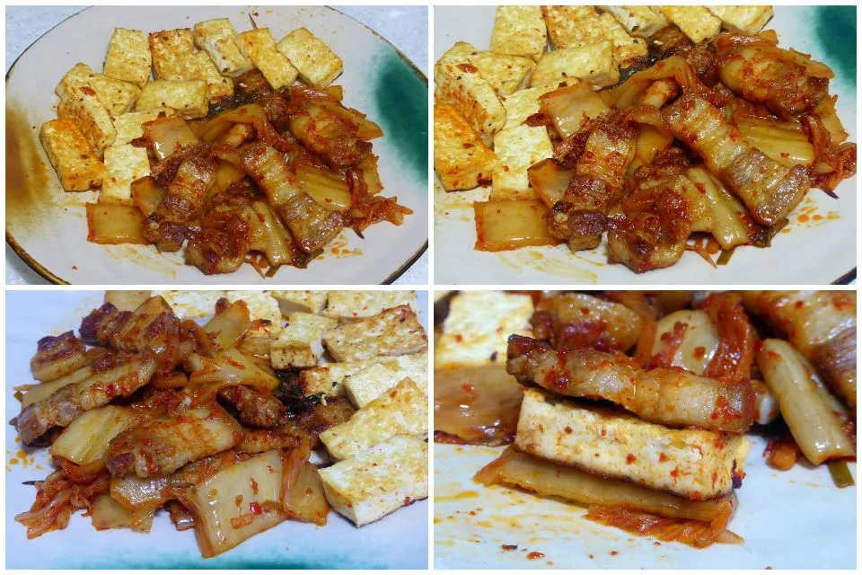 stir-fried pork belly with kimchi and tofu|steven z.y.さん