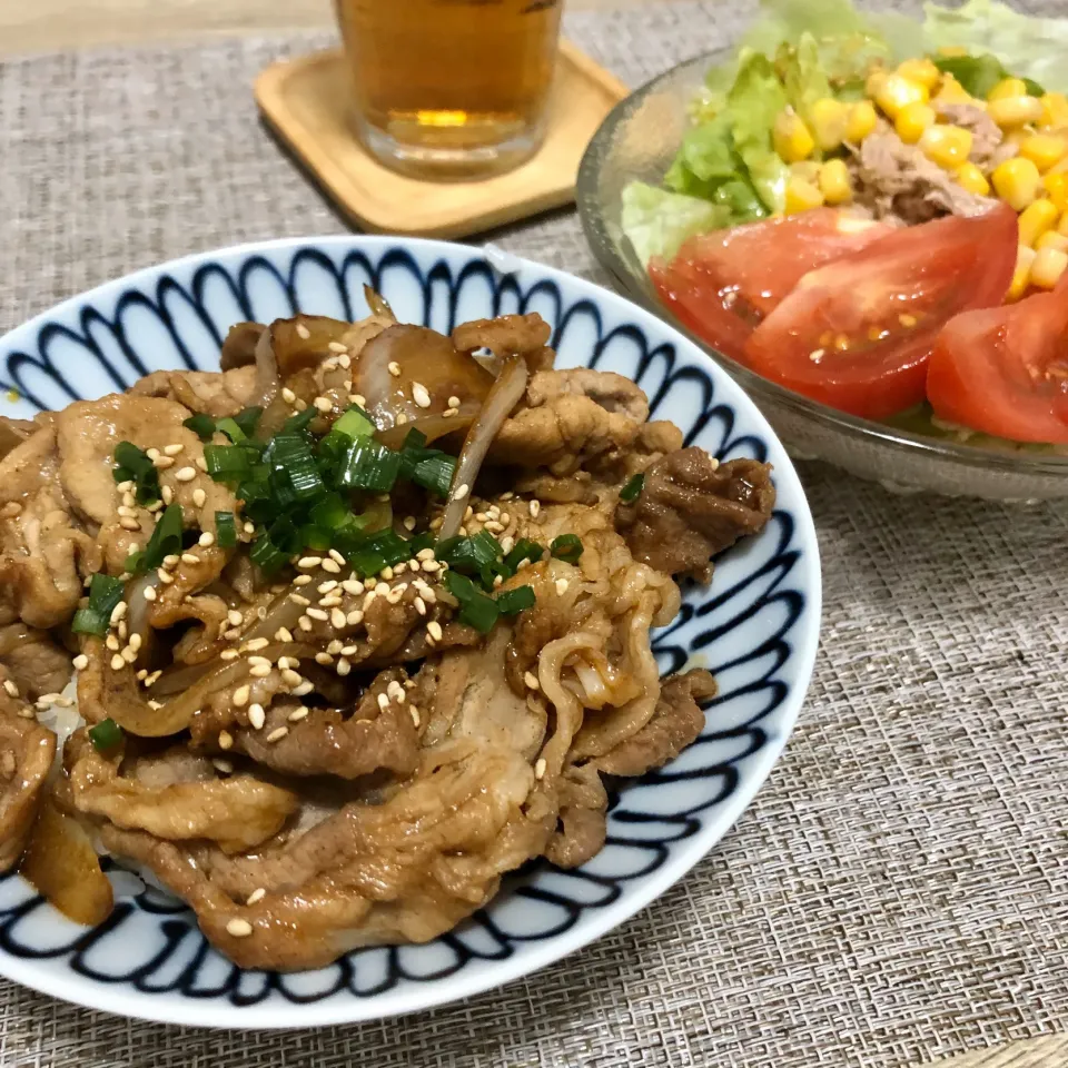 豚丼の夜ごはん|ゆかｕさん