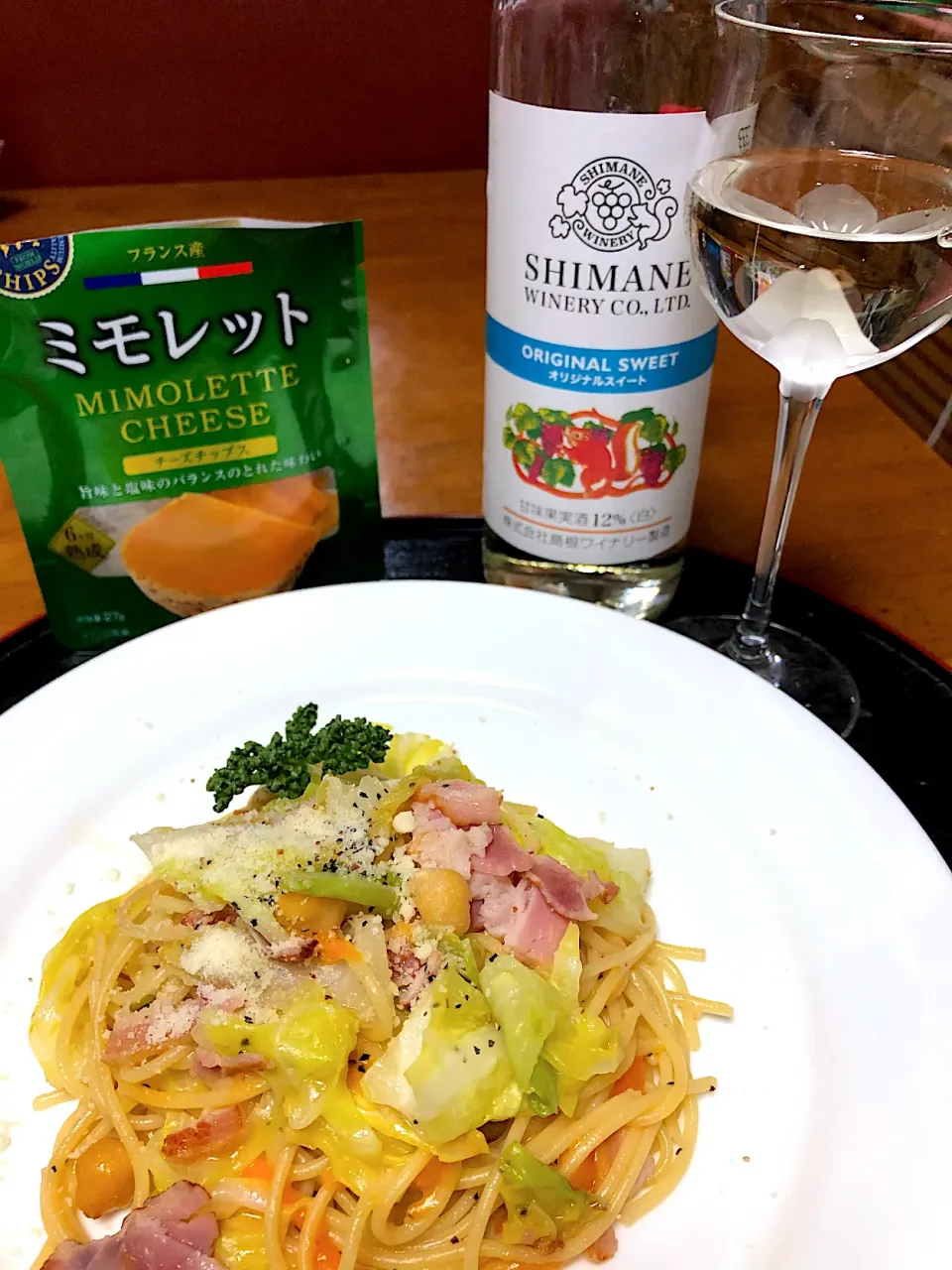 春キャベツとベーコンひよこ豆のパスタ|まゆさんさん