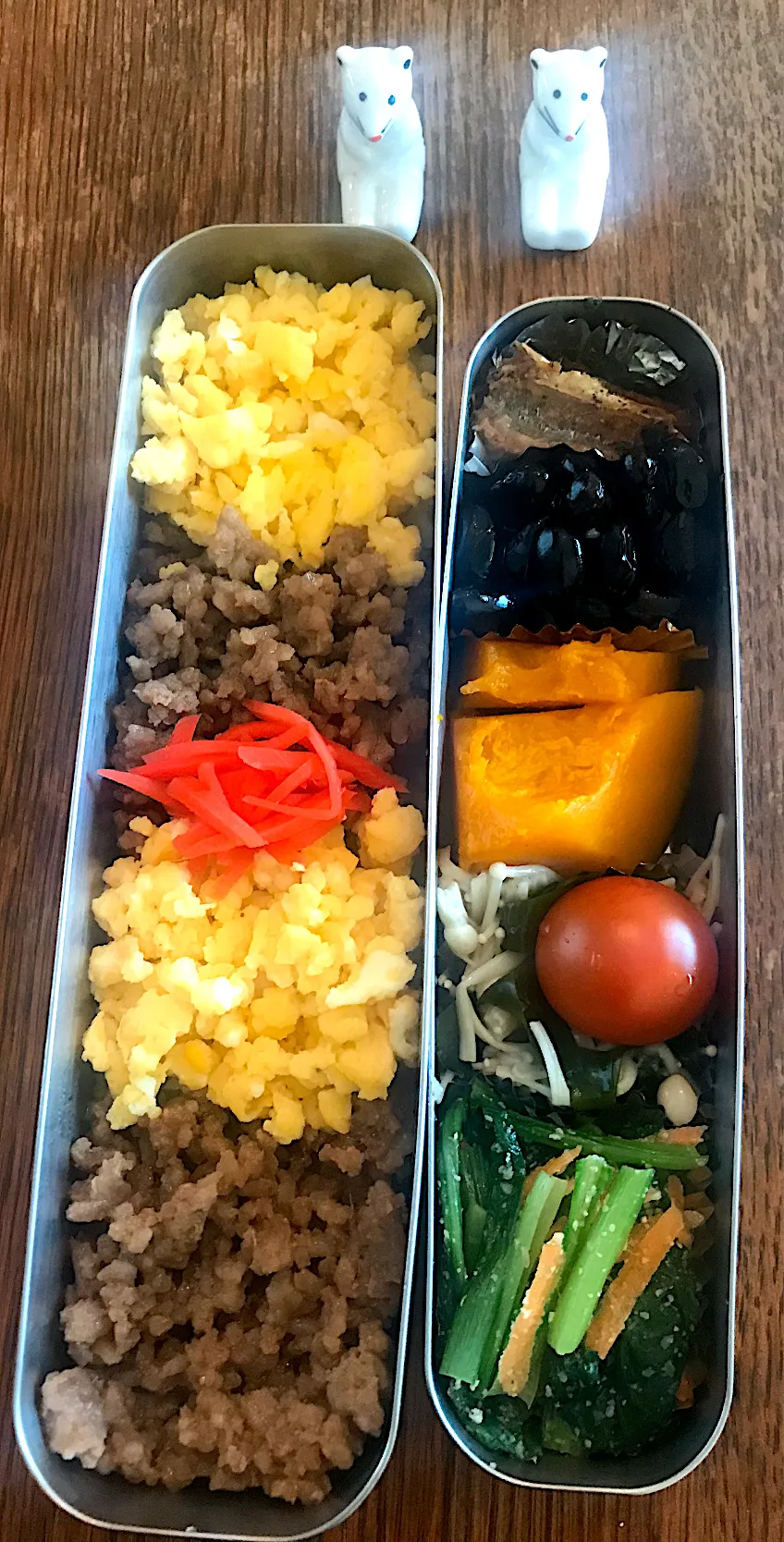 ランチ #サーモス  #お弁当記録  #お弁当  #ロウカット玄米  #そぼろ弁当|小松菜さん