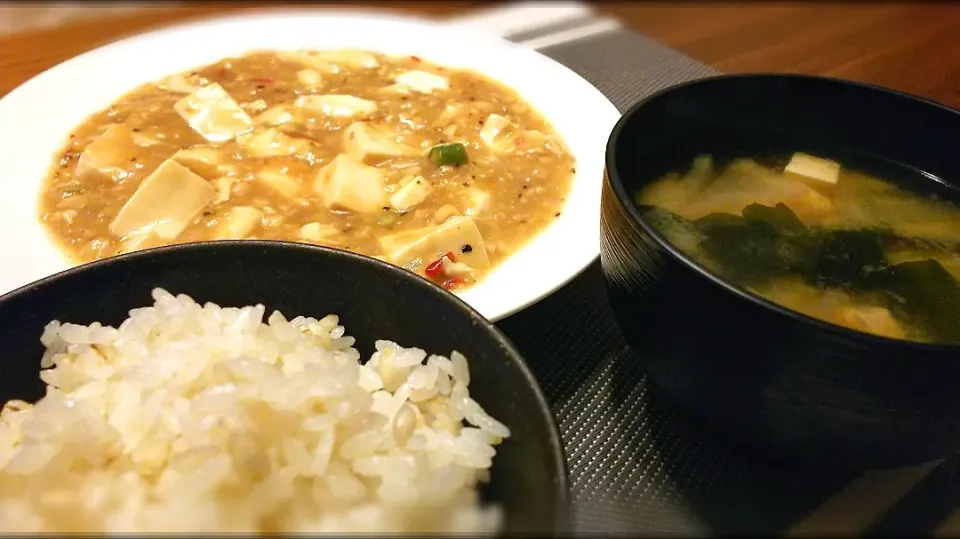 ひき肉の代わりに大豆で
麻婆豆腐～
の晩ごはん✨|kaz(*･ω･)さん