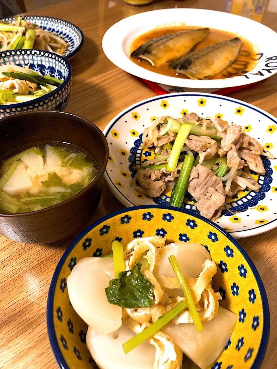 かぶ煮物、甘酢炒め、さば味噌、かぶ味噌汁|kayoさん