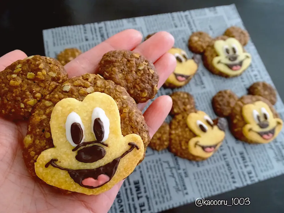 ミッキーのオートミールクッキー🍪|かおるさん