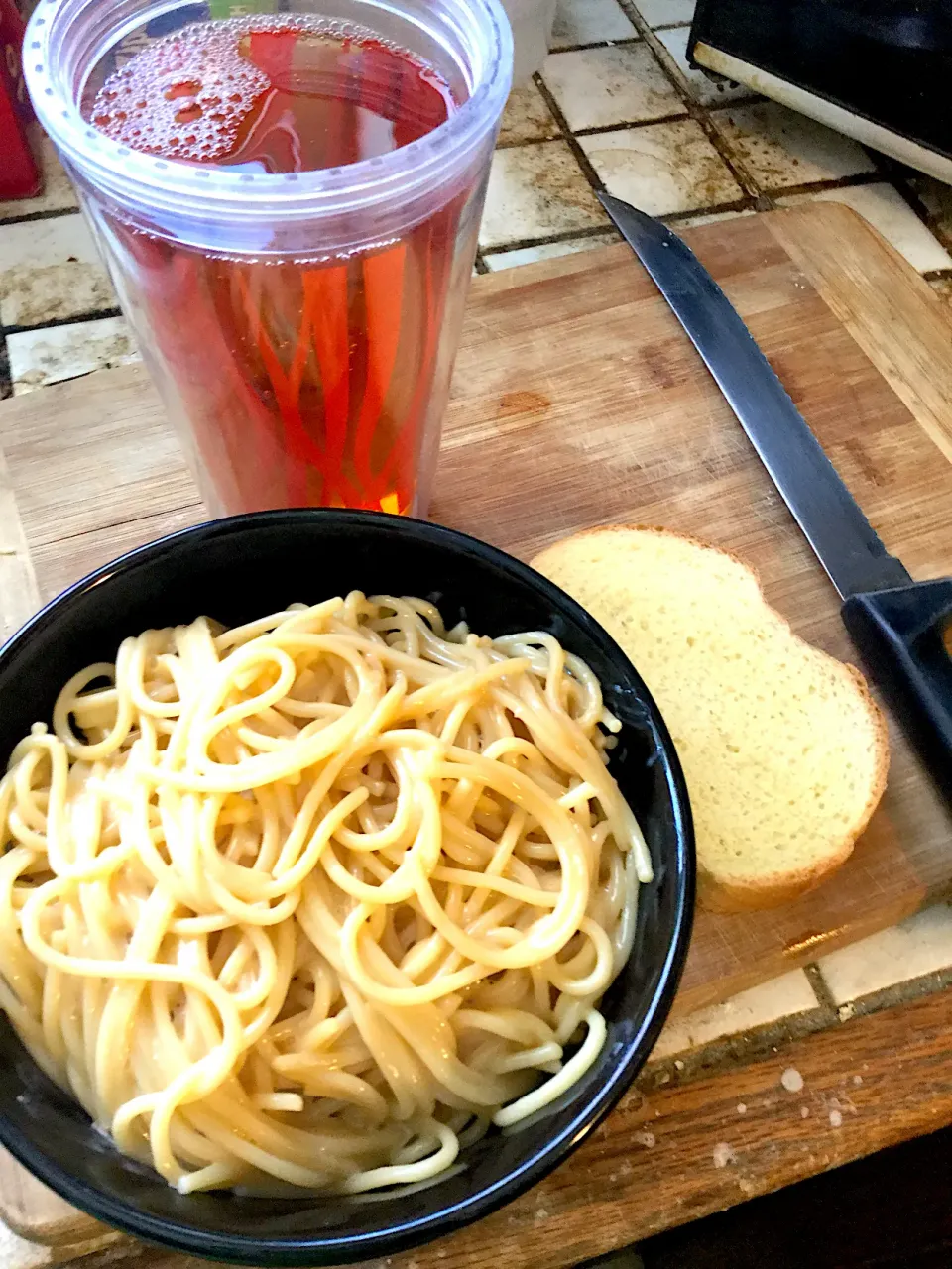 Teriyaki spaghetti with cheese whiz|ninja kittyさん