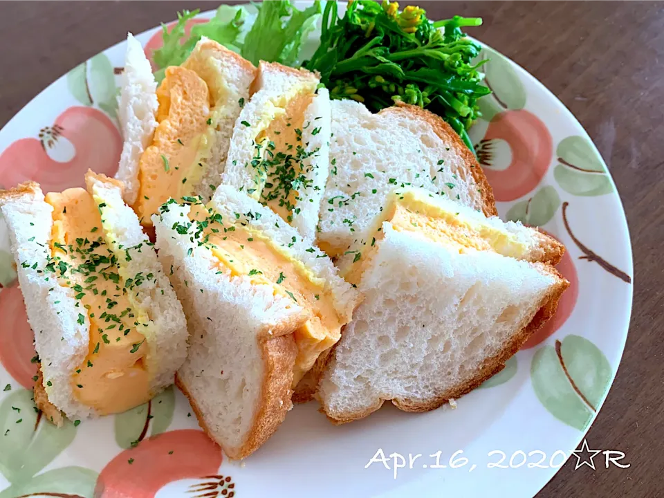 娘朝ごはん☆天のやのサンドイッチ🥪TVでやってたので、早速💓|kaoriさん