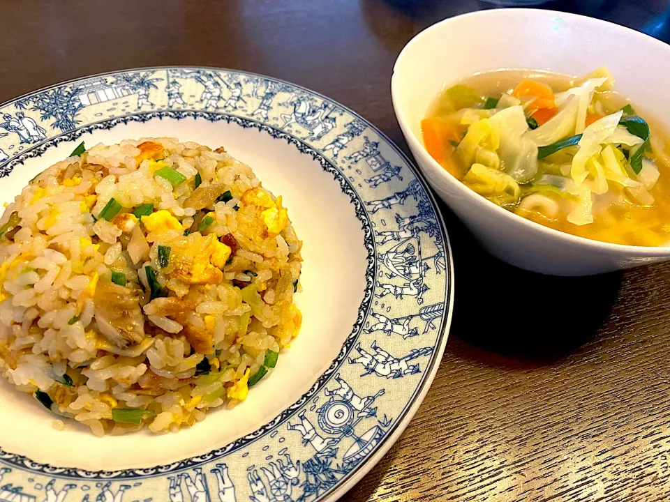 【本日の家ごはん】チャーハンと餃子スープ|まちゃみさん