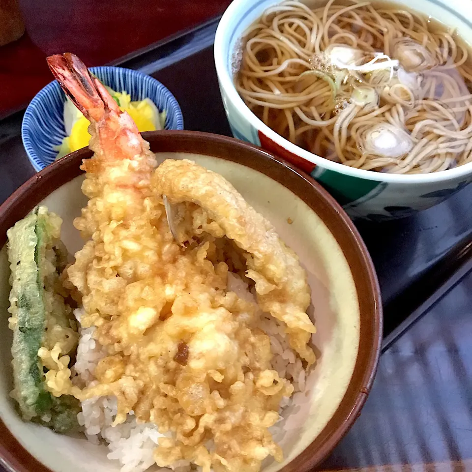 天丼セット@相馬屋(月島)|塩豚骨さん