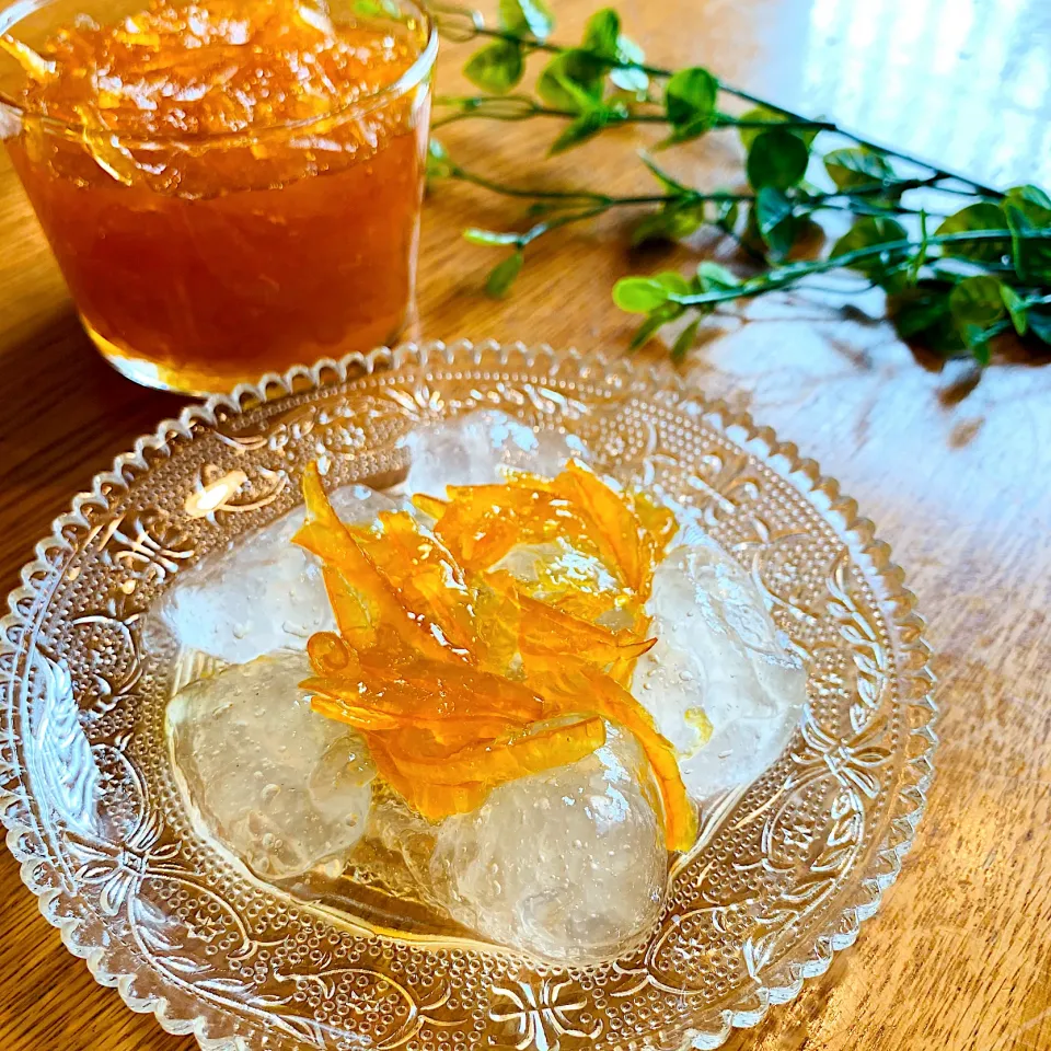 ぷるるん餅マーマレード🍊片栗粉で作ったぷるるん餅|いちごさん