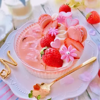 Snapdishの料理写真:桜ミルクプリン🌸