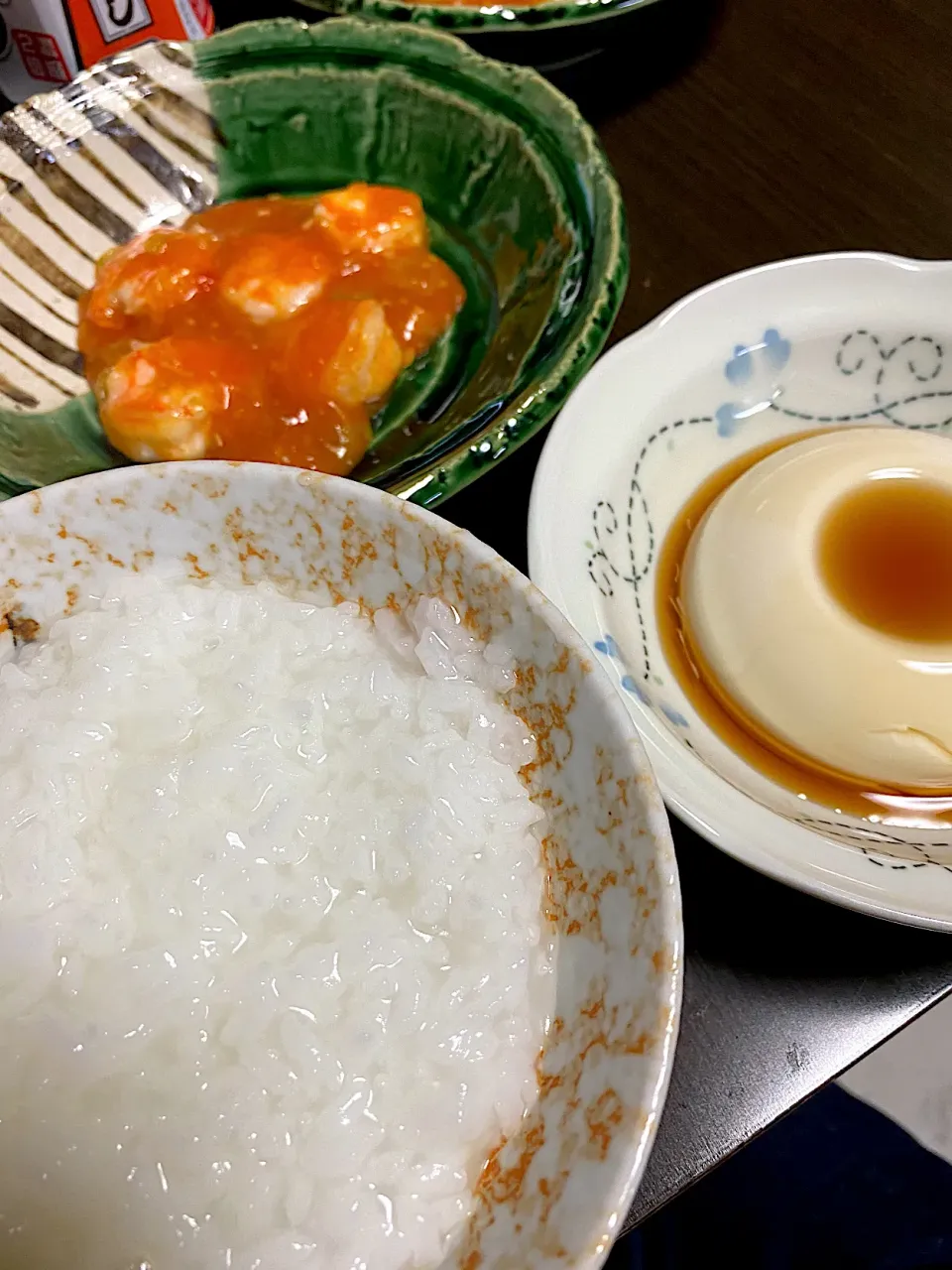 お粥さん、エビチリ、おぼろ豆腐|Rie Kobayashiさん