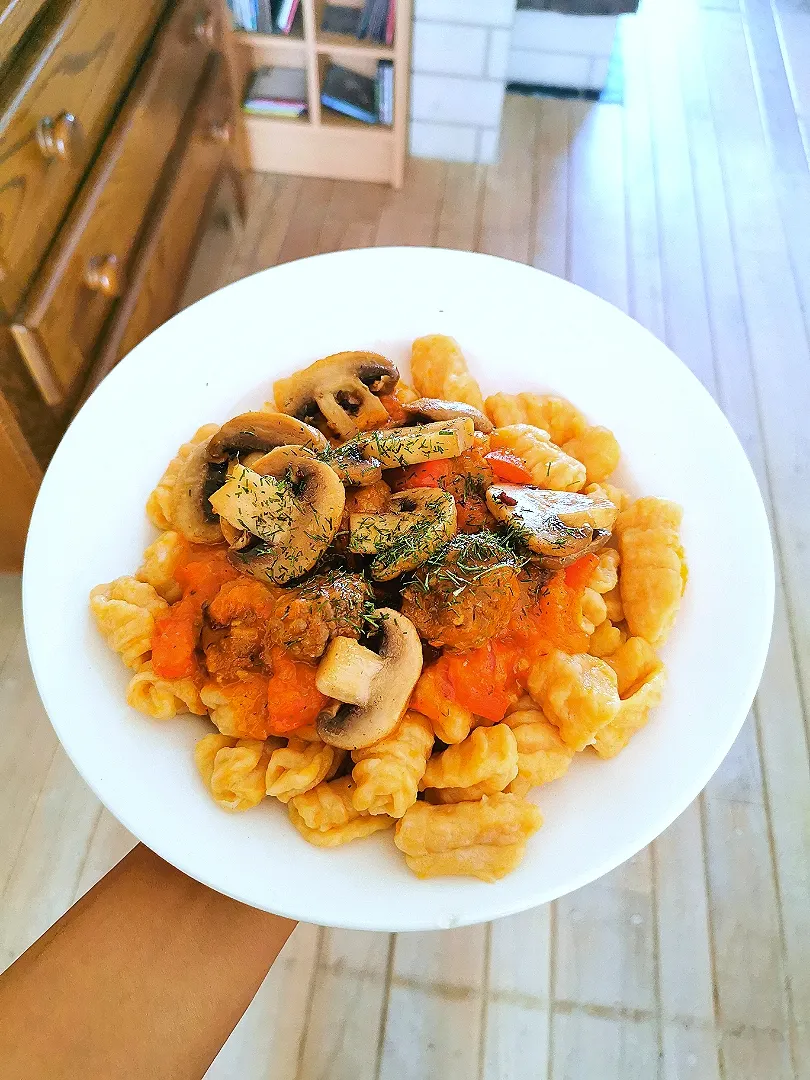 Gnocchi with meat balls tomatoes sauce|Njluycxさん