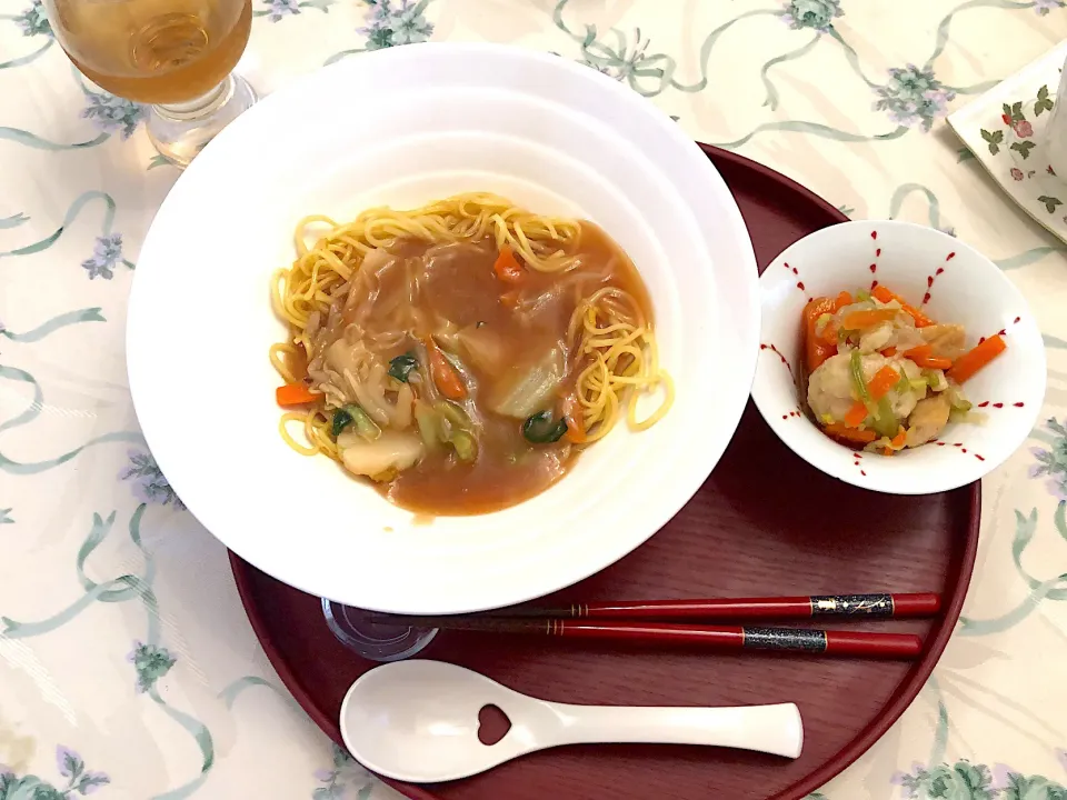 レンチン五目あんかけ焼きそば|もこさん