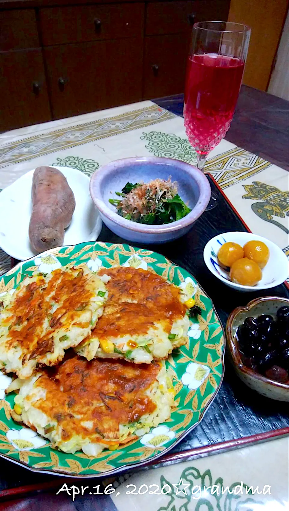 grandmaの晩ごはん☆焼きとろろごはんと焼き芋|kaoriさん