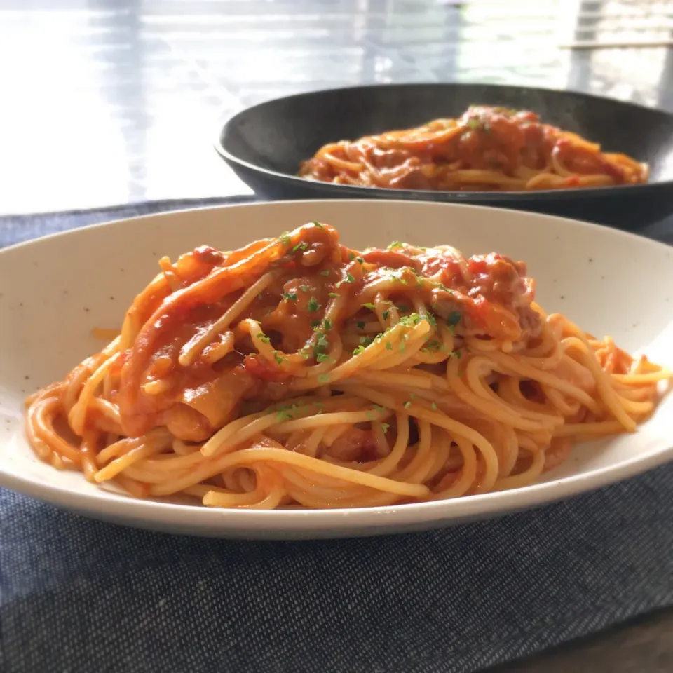 ハヤシソースパスタ🍅|はるさん