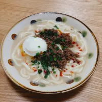 Snapdishの料理写真:豆乳坦々うどん|i.mkさん