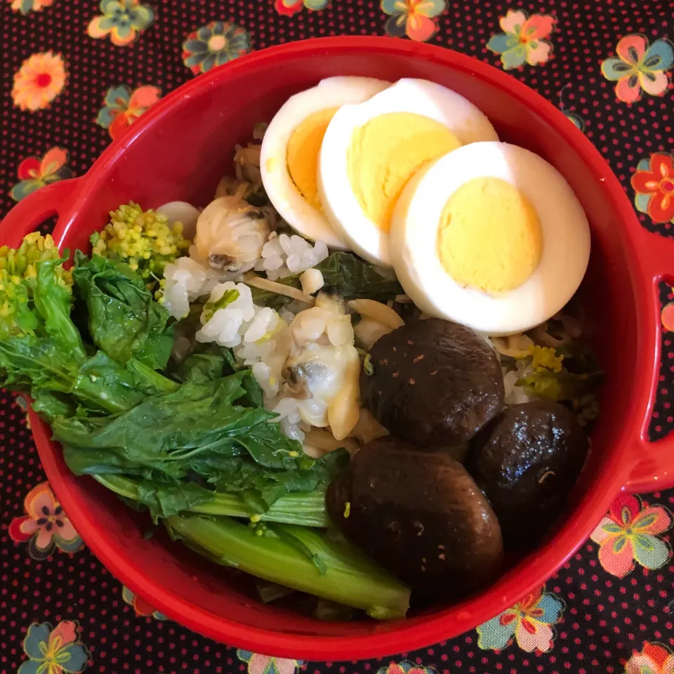 菜の花の炊き込みご飯|ちゃろのすけさん