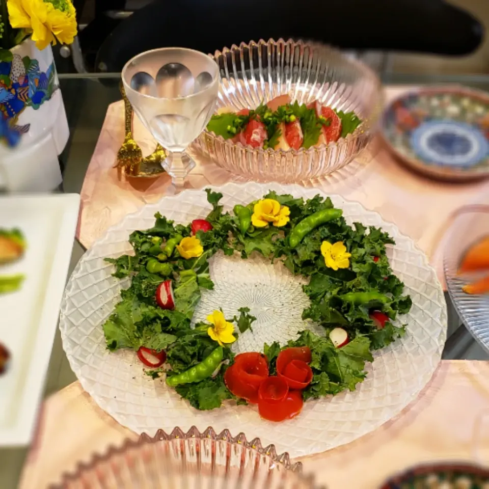 お野菜リース
リースに願いをこめて
　　愛と平和|🌿あかしろみどり🌿さん