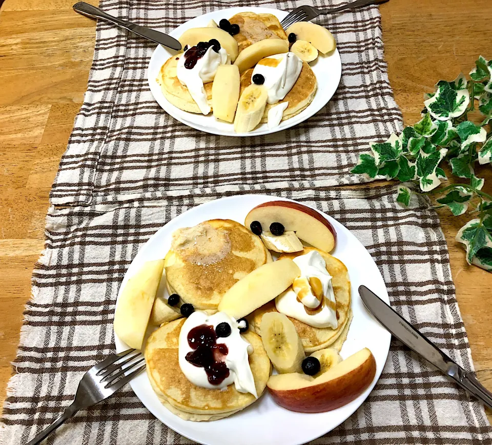 Snapdishの料理写真:おうちカフェ😋パンケーキ🥞|ゆりゆりさん