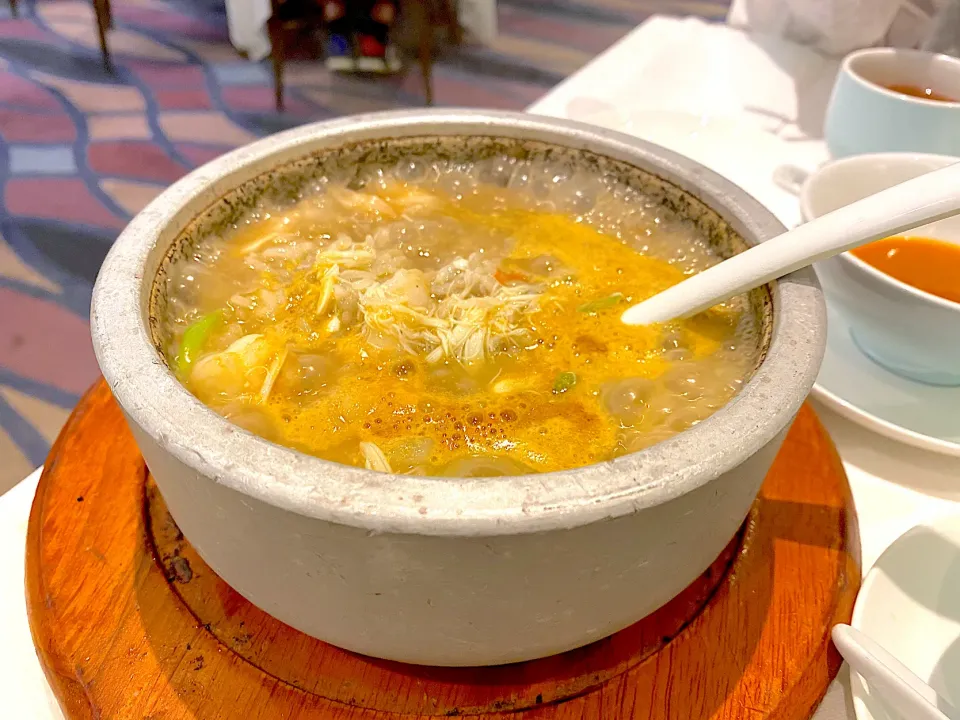 Snapdishの料理写真:Poached rice, rock rice, lobster soup|skyblueさん