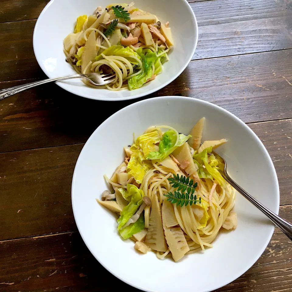 掘り立て筍・自家栽培春きゃべつのベジブロスソースパスタ#コズパス|七海さん