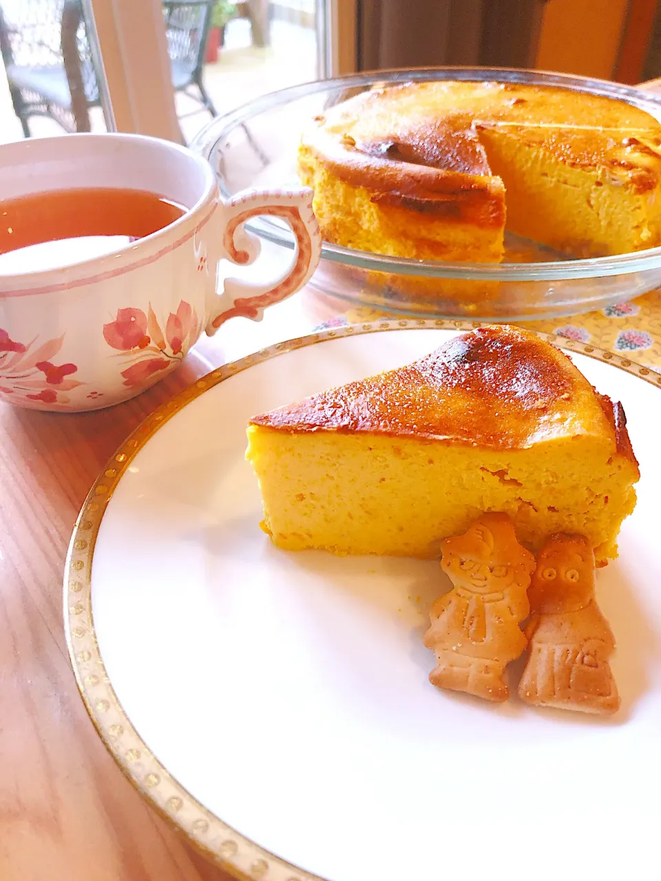 おかなさんの料理 かぼちゃのチーズケーキ、くりくりいり〜( •ॢ◡-ॢ)-♡|リンリンさん