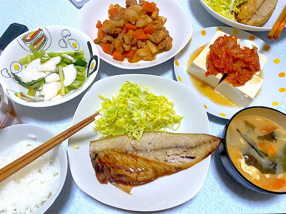 さば焼き　大根と鶏肉の照り焼き　ひややっこ|はらさん