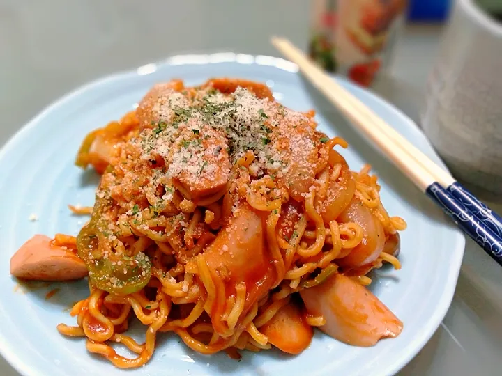 焼きそば麺のナポリタン|にこさん