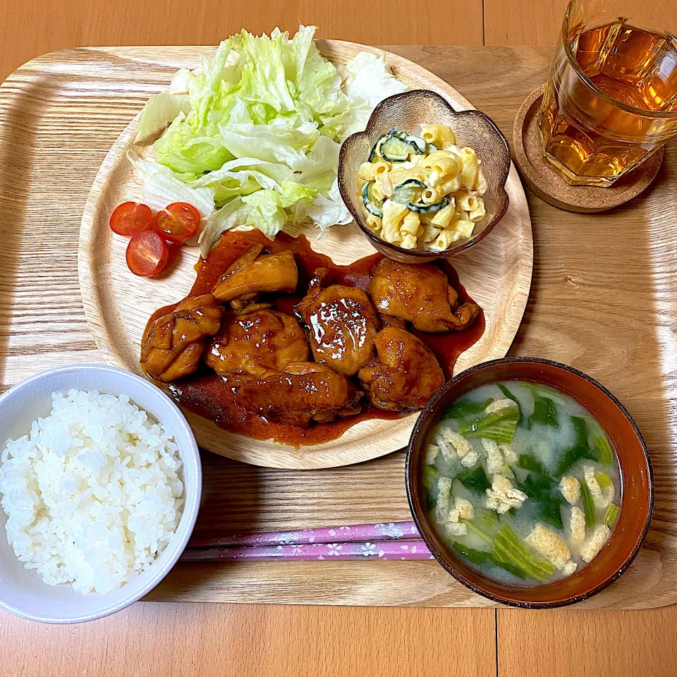 Snapdishの料理写真:照り焼きチキン定食|かなママさん