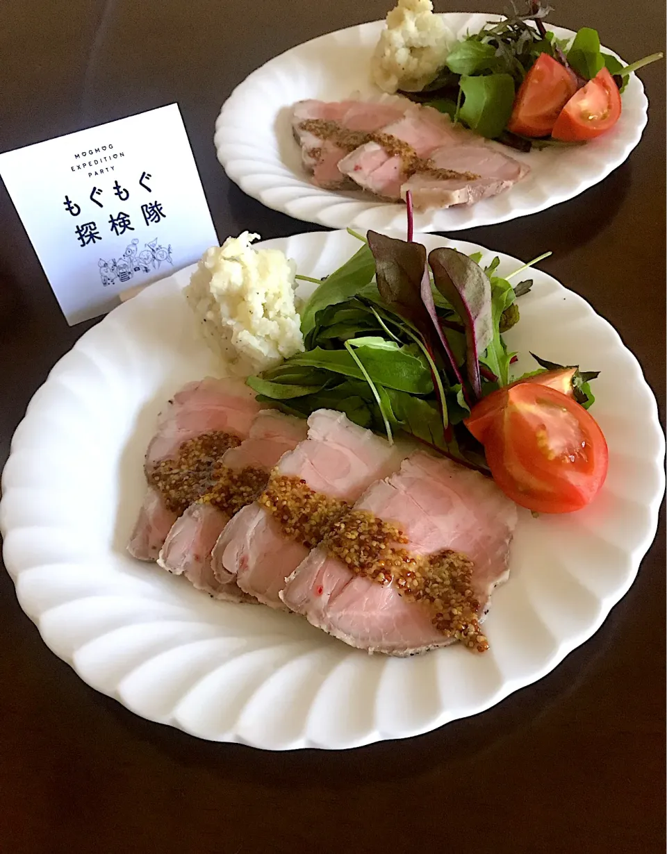 マダム とんちんの料理 なんちゃって湯上りポークで晩ご飯 #もぐもぐ探検隊#低温調理|とんちんさん