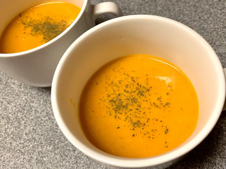 にんじんとかぼちゃのポタージュ|ふくすけ食堂さん