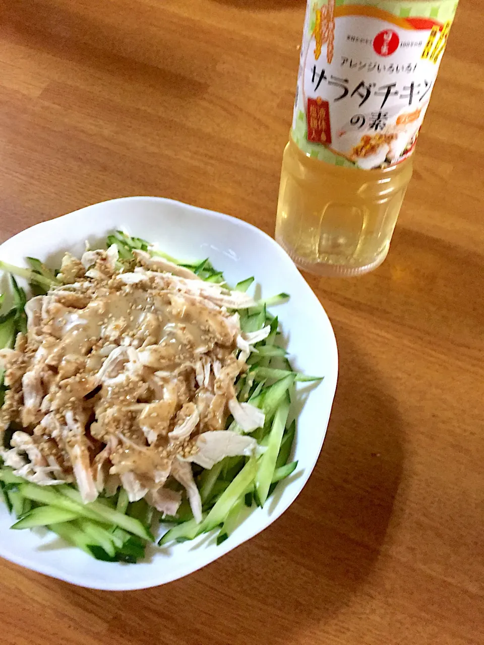 サラダチキンで棒棒鶏|すずまゆさん