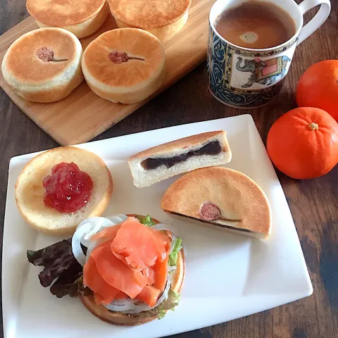 「甘酒パン部」を使ってみたSnapdishの料理・レシピ写真:初めてのイングリッシュマフィン&フランスあんぱん