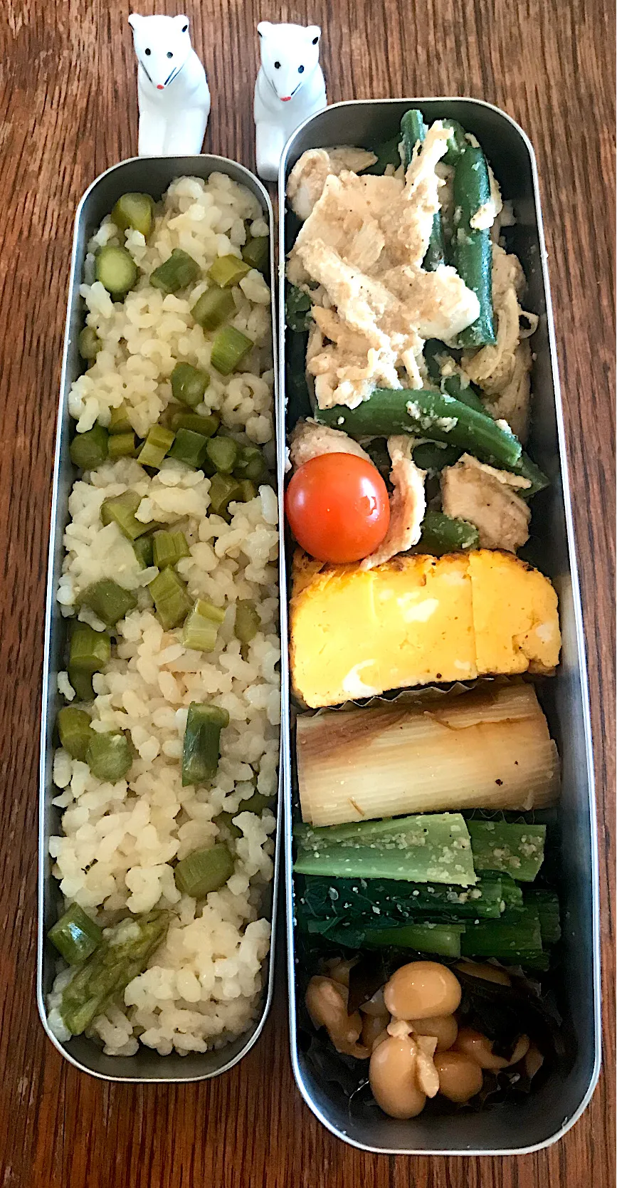 ランチ #サーモス  #お弁当記録  #お弁当  #アスパラごはん  #棒棒鶏|小松菜さん