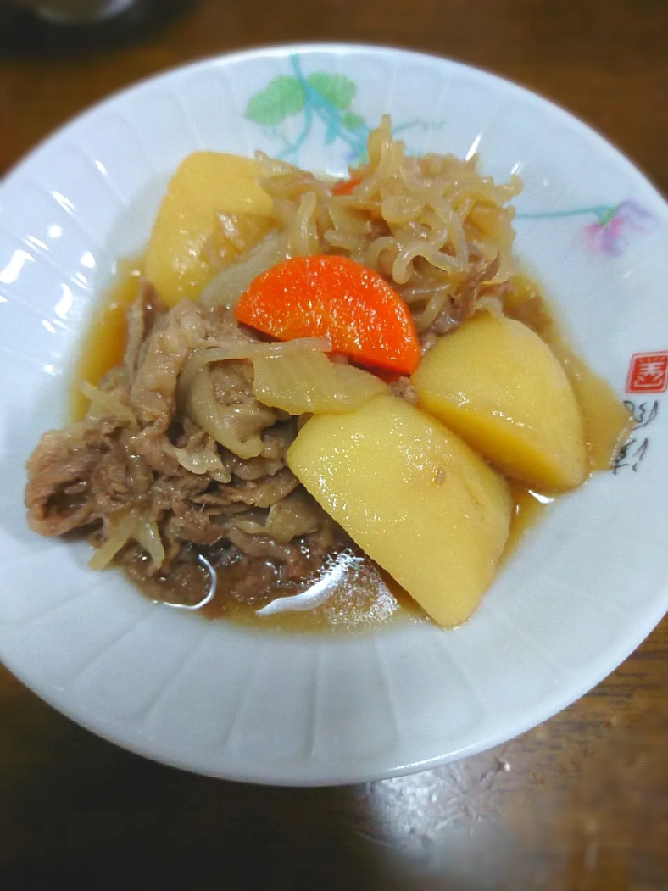 新じゃがで肉じゃが|狛犬さん