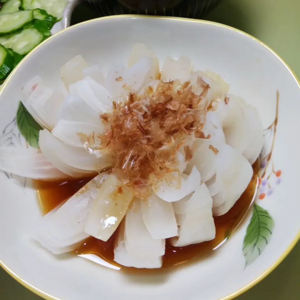 レンチンで新たまのお花|けろよんさん