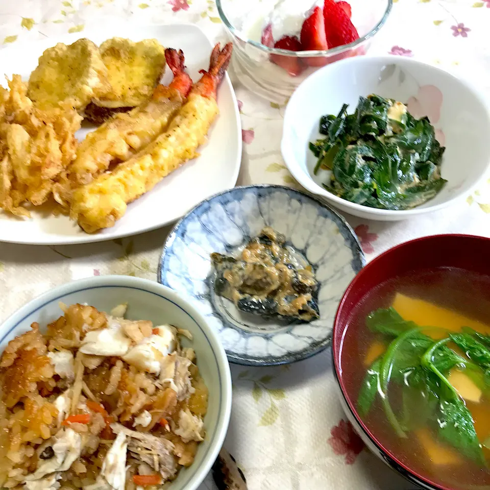 鯛めしで晩御飯|つるひめさん