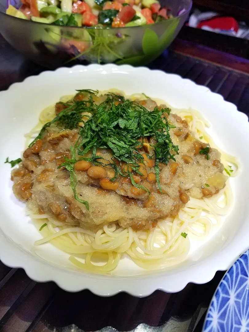 夫婦で時短の納豆パスタ&たらこパスタ☺️☺️♪|dai.noriさん