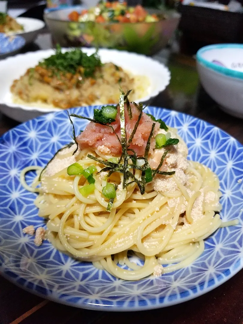 夫婦で時短のたらこパスタ&納豆パスタ|dai.noriさん