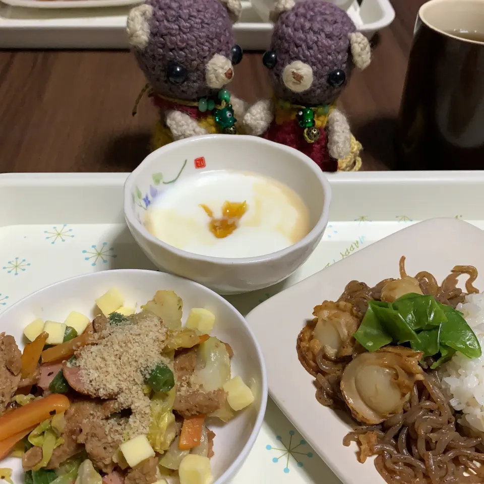 Snapdishの料理写真:麹甘酒で照りっとしたかなベビー帆立('ω')|chagashiさん