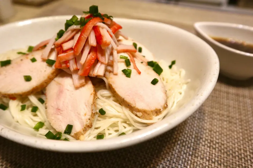 手作り蒸し鶏の簡単そうめん|さっきんちょさん