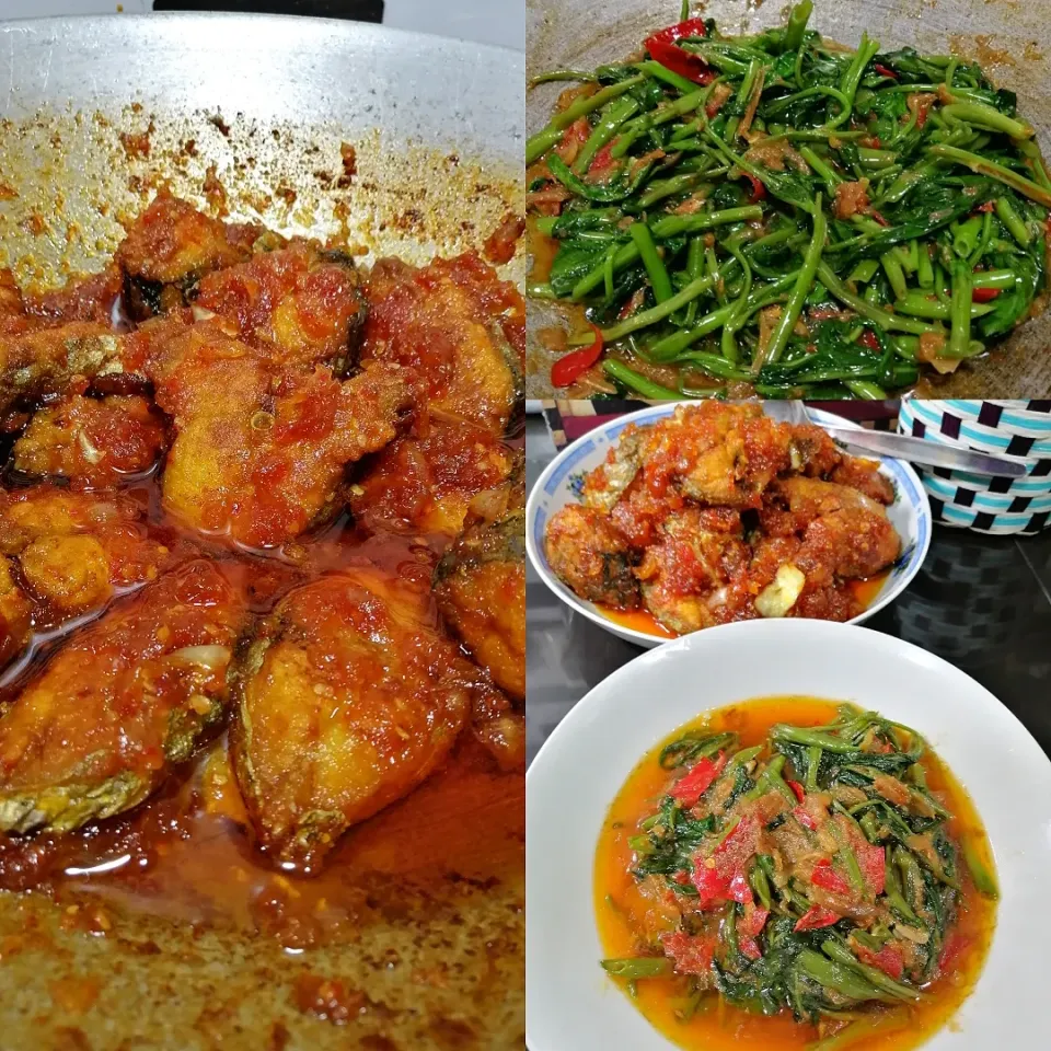 Snapdishの料理写真:Fish sambal & kangkung belacan|azirasamsuddin771008055774さん