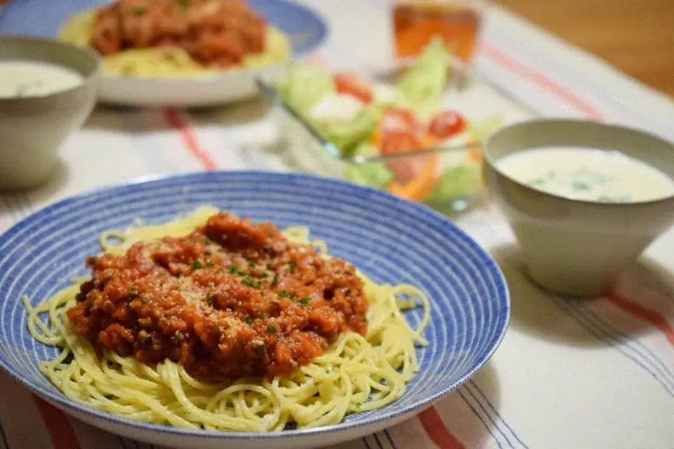 ギルトフリーな大豆のお肉でミートスパゲティ|うにんぱすさん