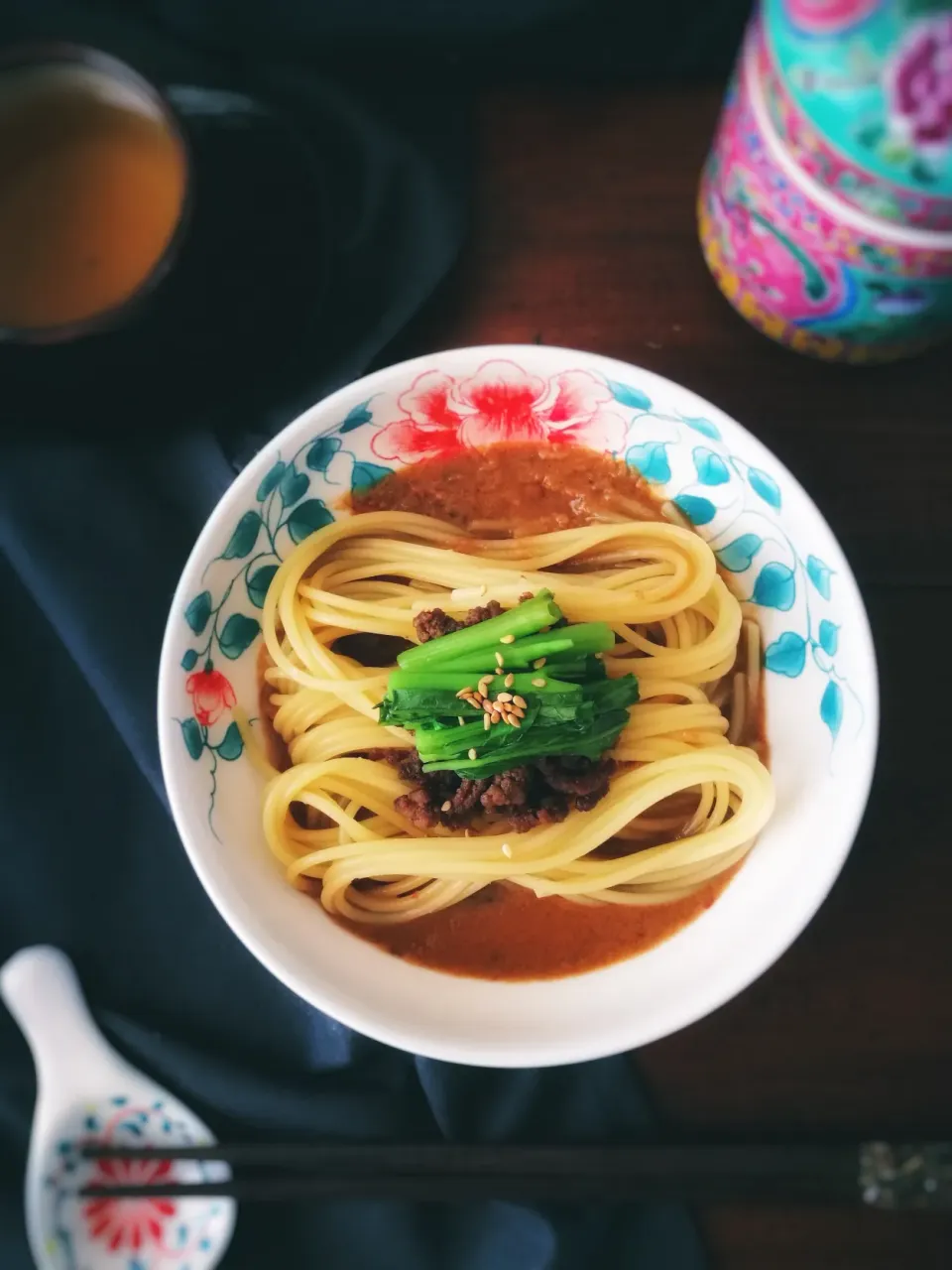 スパゲティがラーメンに⁉️ 汁ナシ坦々麺|sophia.kamさん