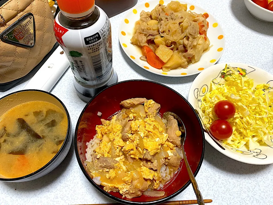 親子丼っぽいもの　にくじゃがっぽいもの|はらさん