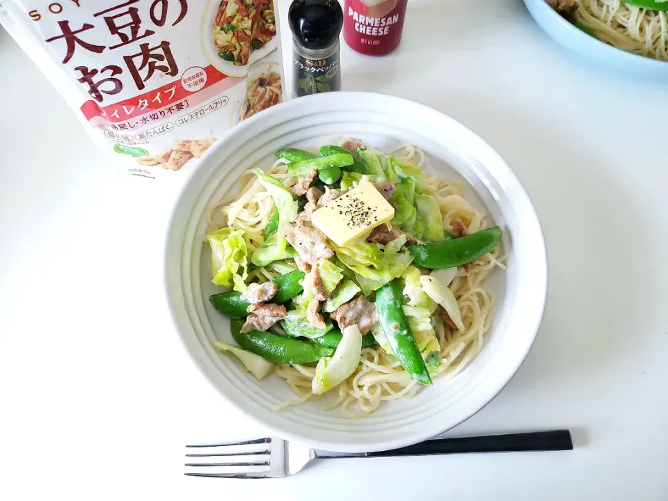 春野菜と大豆のお肉でグルテンフリーのパスタ|nokorinさん